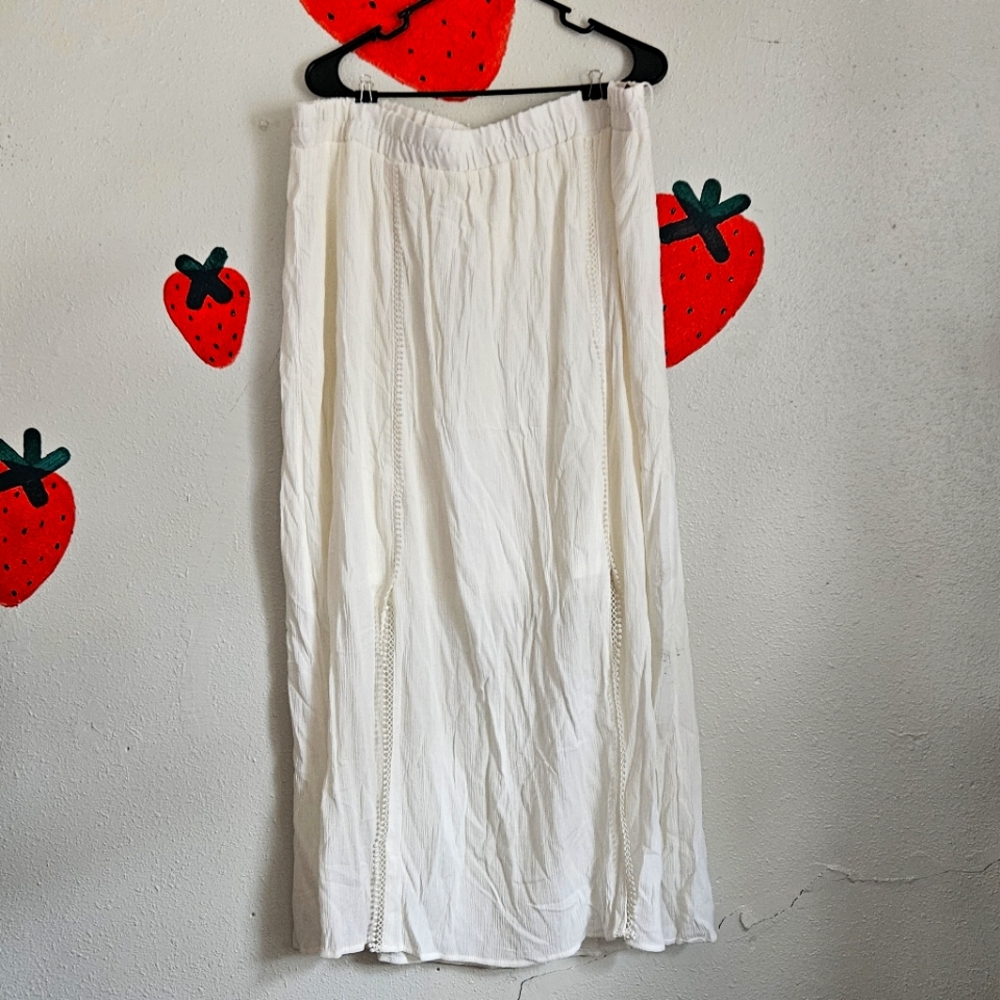 White Slited Skirt